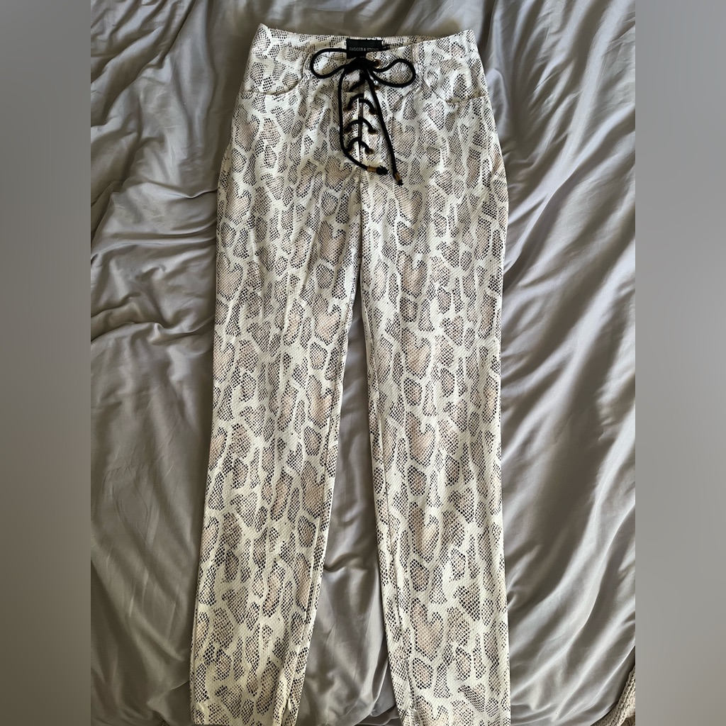 Snakeskin Adjustable Lace Up Pants